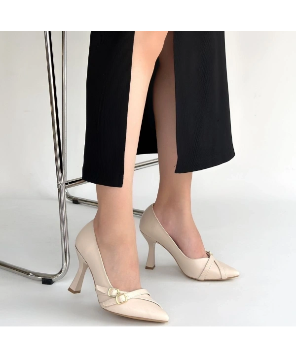 Wenda Bej Cilt Topuklu Ayakkabı