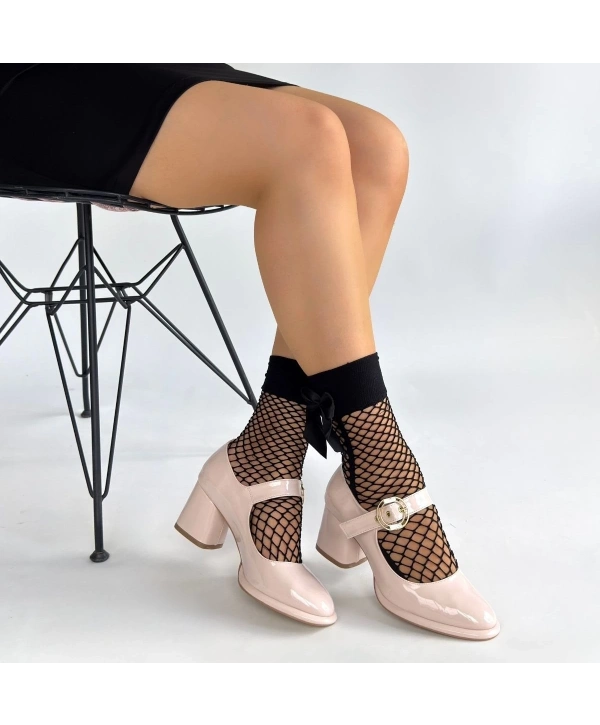 Weys Bej Rugan Topuklu Ayakkabı