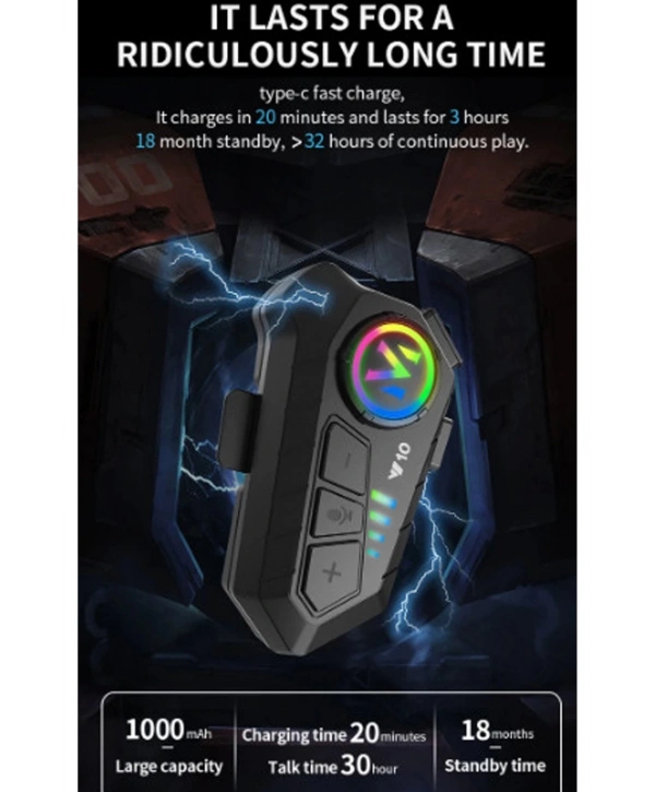 Y10 Kask Kulaklık Bluetooth Motosiklet Kulaklık 5,3 Bluetooth Intercom Motorsiklet Kulaklık