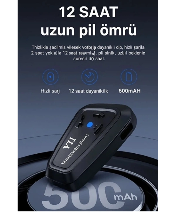 Y11 Bluetooth Kulaklık Mikrofonlu Motosiklet Kulaklığı İntercom Bt 5.3