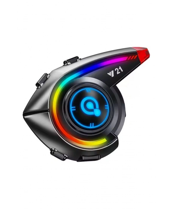 Y21 Rgb Işık Efektli Intercom Bluetooth Motosiklet Kask Kulaklığı Intercom Kulaklık