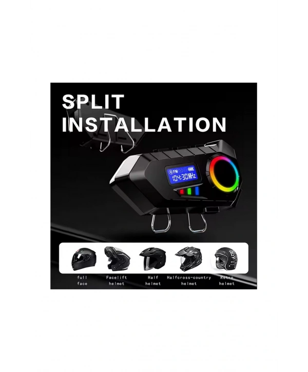 Y30 Kask Kulaklık Bluetooth Motosiklet Kulaklık Rgb Radyolu Intercom