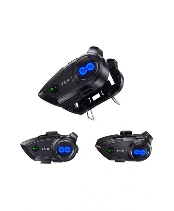 Y5x Rgb Işıklı Intercom 5 Kişi Bağlantılı 1000mah Motosiklet Bluetooth Kulaklık Seti