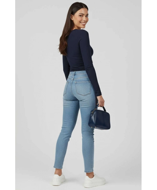 Yanı Büzgülü bluz Lacivert T4322