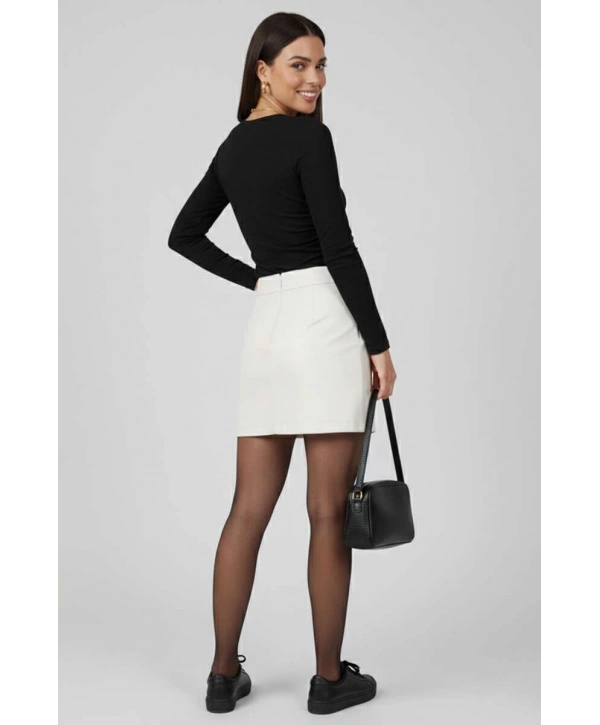 Yanı Büzgülü bluz siyah T4322