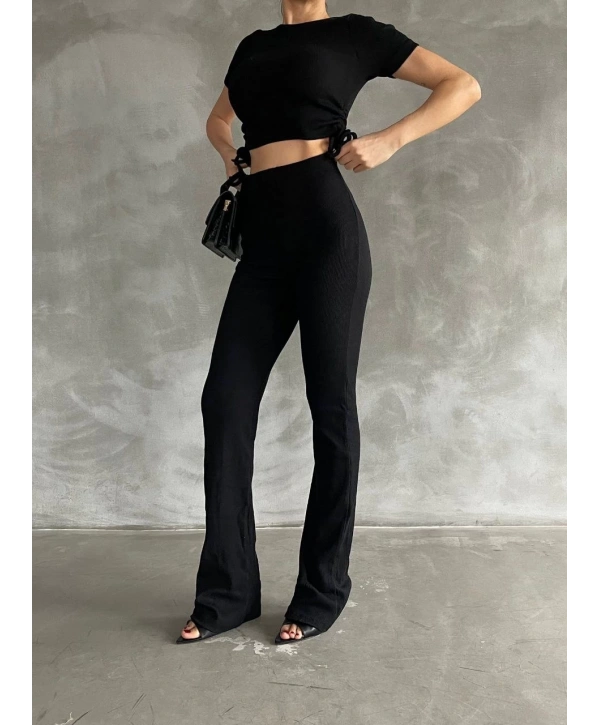 Yanları tüneli takım siyah s3161