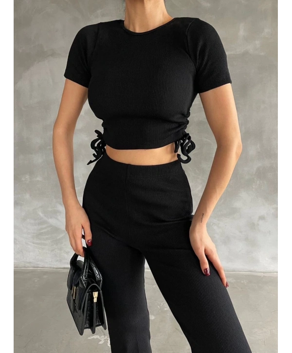 Yanları tüneli takım siyah s3161