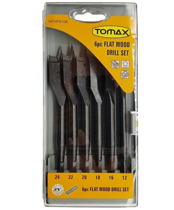 Yaprak Ahşap Matkap Ucu Takımı 12-24 Mm - 6 Parçalı