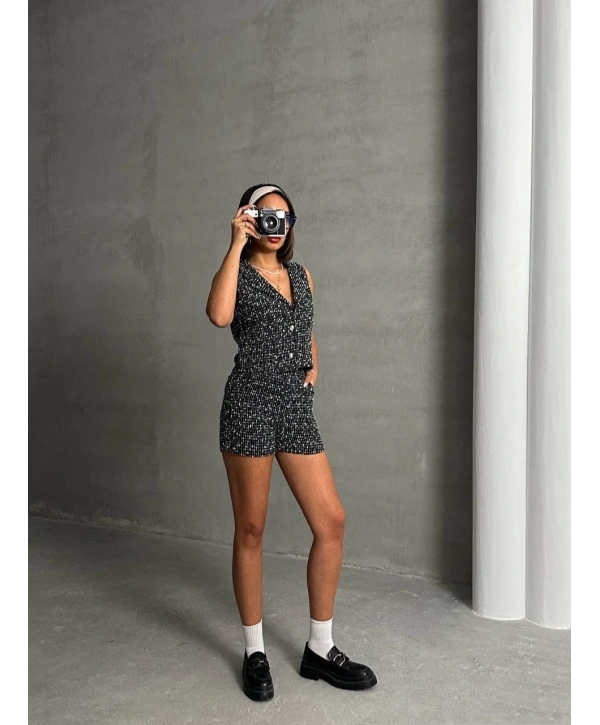 Yelekli şort takım