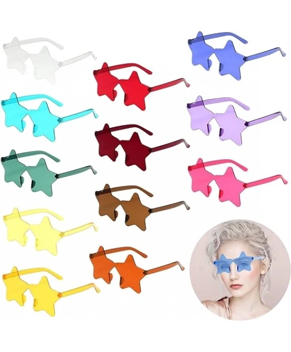 Yıldız Şekilli Çerçevesiz Parti Gözlüğü 6 Renk 6 Adet