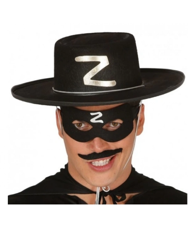 Z Logolu Yetişkin Zorro Şapkası Ve Zorro Maskesi