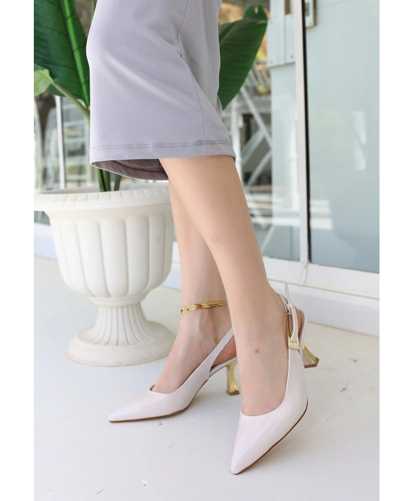 Zalin Bej Rugan Topuklu Ayakkabı