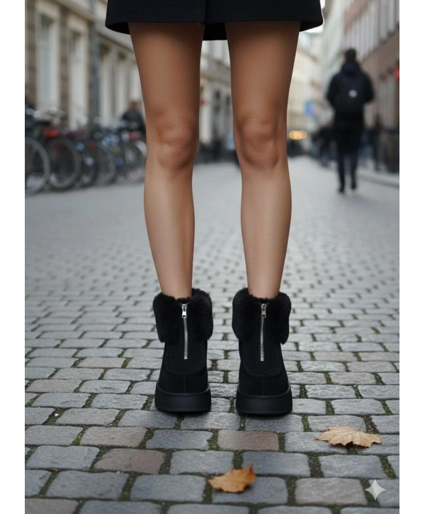 Zinya Siyah Süet Bot