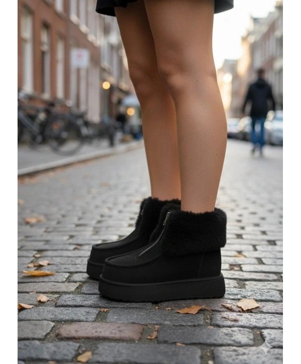 Zinya Siyah Süet Bot