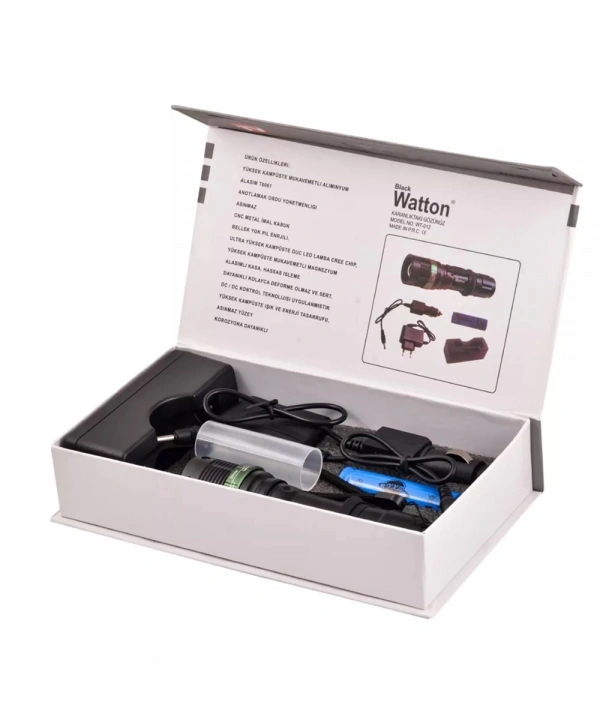 Zoomlu Oto Şarjlı El Feneri  Wt-012