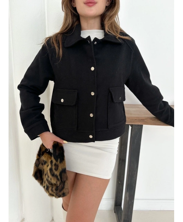 Zr model kaşe ceket siyah st255807