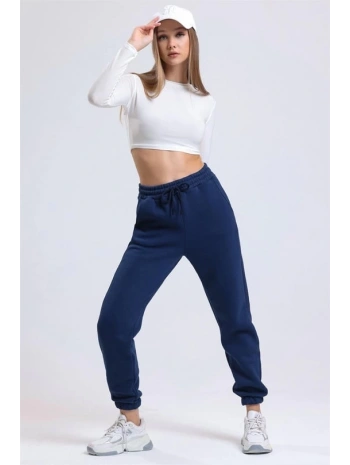 3 iplik şardonlu paça lastikli eşofman lacivert is001