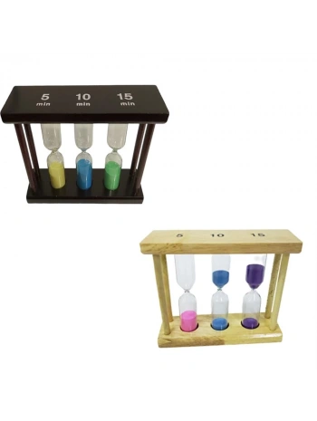 3&039lü Ahşap 5-10-15 Dk Kum Saati