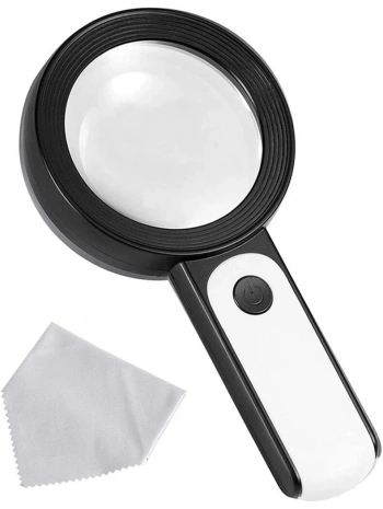 30x 12ışıklı Büyüteç Taşınabilir Çıft Katmanlı Optik Cam Okuma Büyüteç 229018