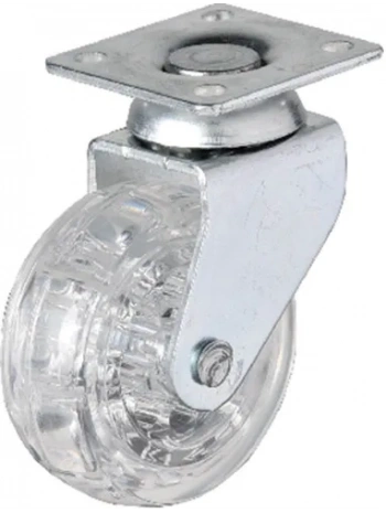 325 - 50x20 Mm Şeffaf Makaralı Tablalı Teker 4 Adet