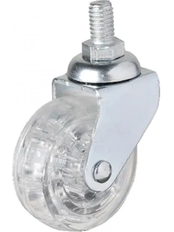 326 - 50x20 Mm Şeffaf Makaralı Vidalı Teker 4 Adet