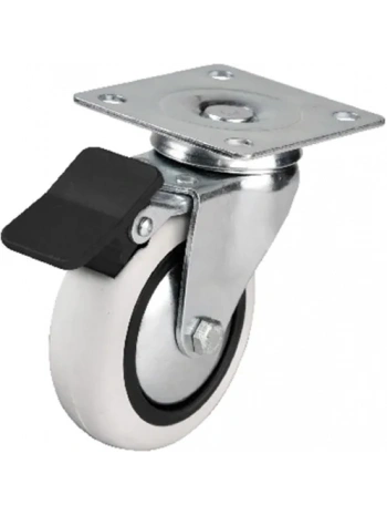 353 - 75x25 Mm Pvc Makaralı Tablalı Frenli Teker 4 Adet