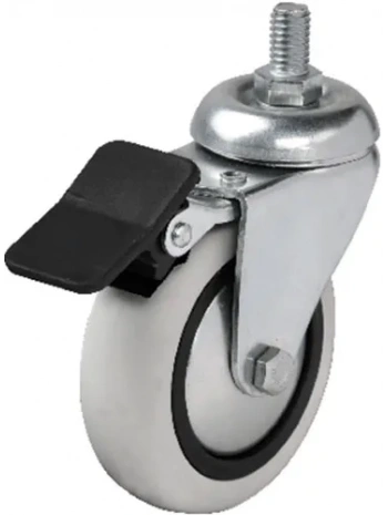 354 - 75x25 Mm Pvc Makaralı Vidalı Frenli Teker 4 Adet