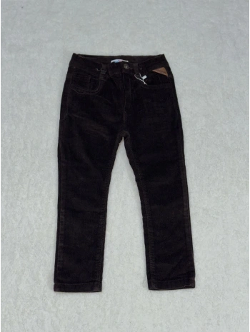 4-5 yaş erkek çocuk A kalite kadife dar paça pantolon kahve