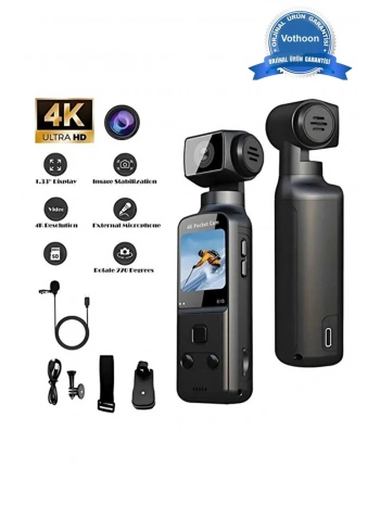 4k Ultra Hd 270° Döndürülebilir Su Geçirmez Wifi Vlog Spor Ve Aksiyon Kamerası