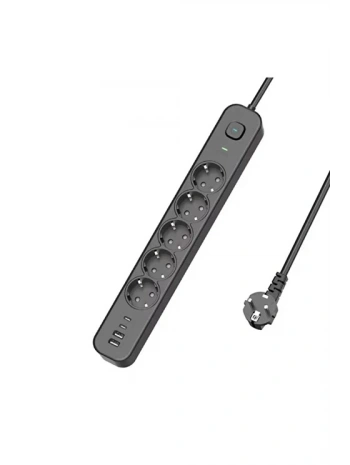 5 Prizli Akım Korumalı Uzatma Kablosu | 2xusb-a + 2xusb-c | 3680w - 2m Kablo