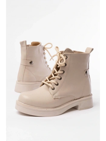 02-2003 Bej Bağcıklı Fermuarlı Günlük Kadın Bot