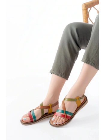 205-05 Multi Ortopedik Hakiki Deri Kadın Sandalet