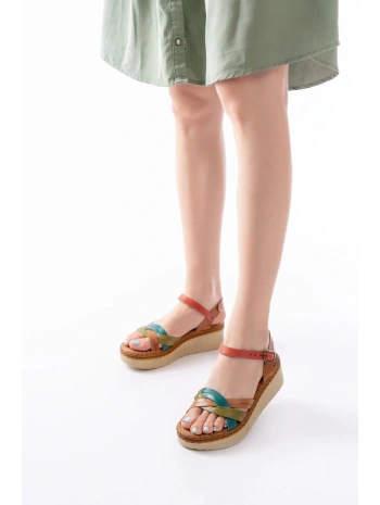 730-037 Multi Hakiki Deri Ortopedik Taban Kadın Sandalet