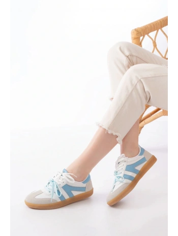 M-6005 Mavi Garni  Bağcıklı Termo Taban Günlük Kadın Spor