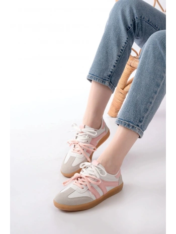 M-6005 Pudra Garni  Bağcıklı Termo Taban Günlük Kadın Spor