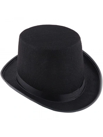 Siyah Keçe Sihirbaz Fötr Şapka 12 Cm