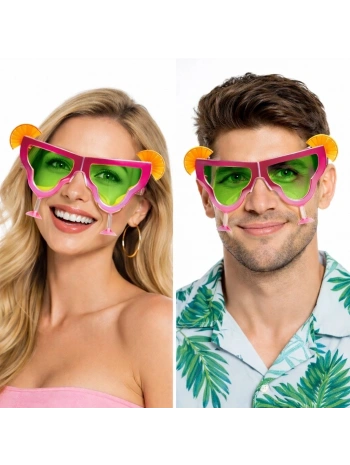 Margarita Bardak Şeklinde Parti Gözlüğü Pembe 16x8 Cm