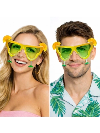 Margarita Bardak Şeklinde Parti Gözlüğü Sarı 16x8 Cm