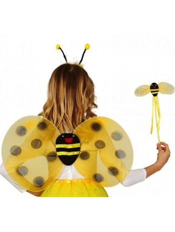 Gösteri Arı Kostüm Seti – Çocuklar İçin Kanat, Taç Ve Asa Aksesuarı