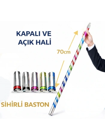 Sihirli Açılır Baston – Mendilden Bastona İlizyon Oyunu (70 Cm)