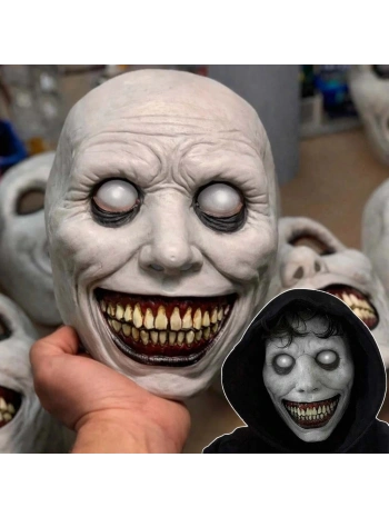 Dehşet Gülüşlü Donuk Göz Efektli Korku Maskesi 22x18 Cm