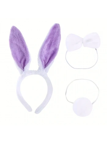 Lila Mor Tavşan Kulak Papyon Kuyruk 339lü Parti Seti