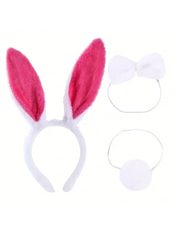 Fuşya Pembe Tavşan Kulak Papyon Kuyruk 339lü Parti Seti