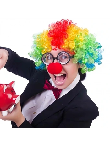 Palyaço Kostüm Aksesuar Seti 3’lü – Peruk Burun Gözlük
