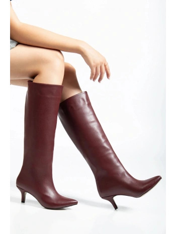SYT-2025 Bordo Cilt  Günlük Kadın Çizme