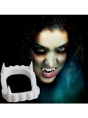 Beyaz Renk Çift Damak Takma Vampir Dişi