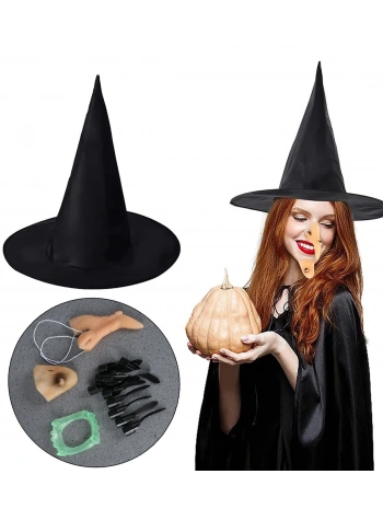 Cadı Şapkası Cadı Tırnakları Cadı Burnu Cadı Çenesi Cadı Diş Seti