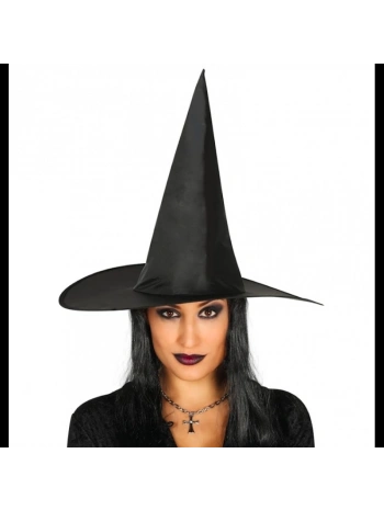 Yetişkin Boy Siyah Cadı Şapkası Ve Uzun Siyah Cadı Peruğu