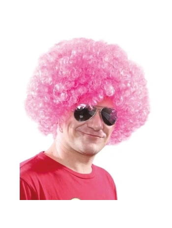 Açık Pembe Renk Kıvırcık Afro Bonus Peruk