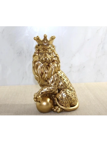 Polyester Dekoratif Taçlı Aslan Figürü Alk2574